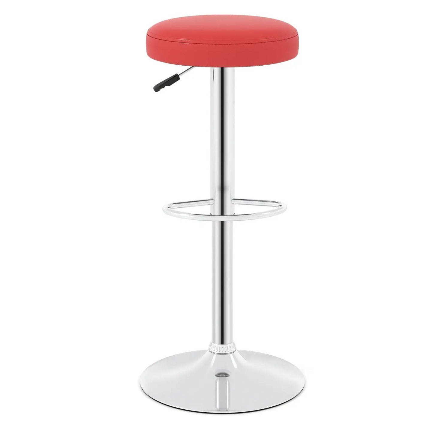 Height Adjustable Swivel Bar Stool Set of Two Red