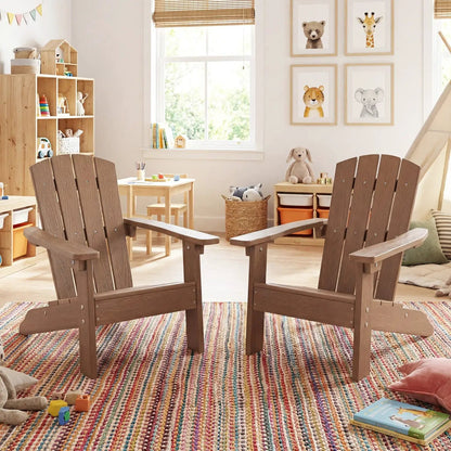 Two Kid Adirondack Chairs with High Backrest