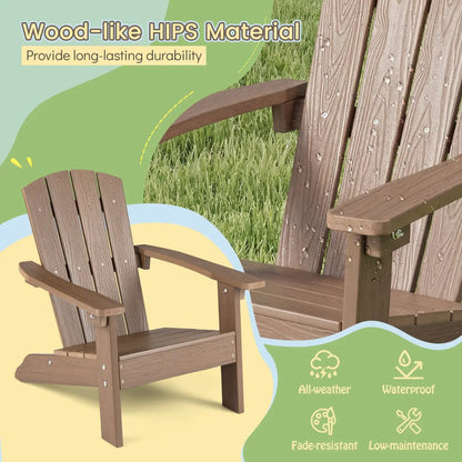 Two Kid Adirondack Chairs with High Backrest