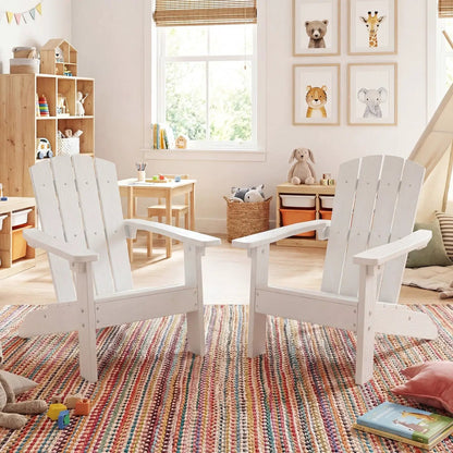 Two Kid Adirondack Chairs with High Backrest