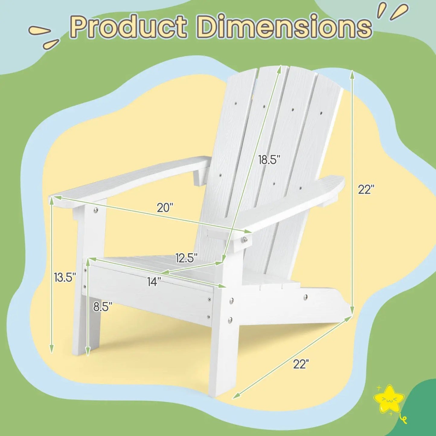 Two Kid Adirondack Chairs with High Backrest