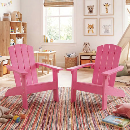 Two Kid Adirondack Chairs with High Backrest