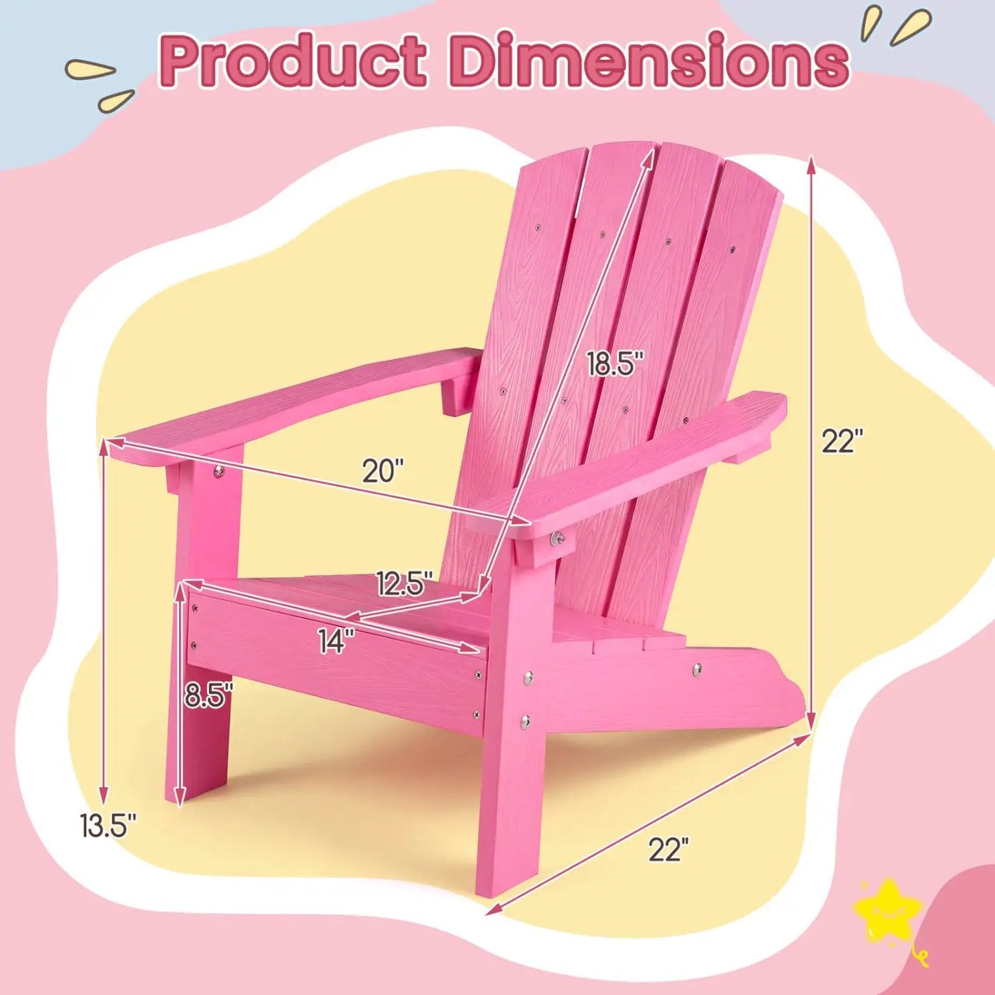 Two Kid Adirondack Chairs with High Backrest