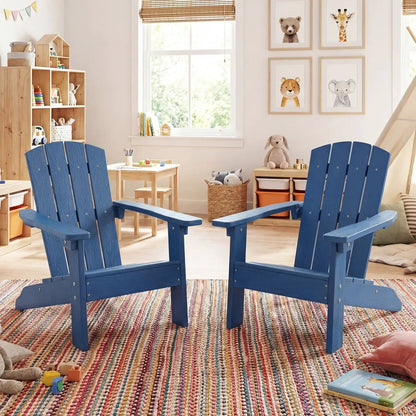 Two Kid Adirondack Chairs with High Backrest