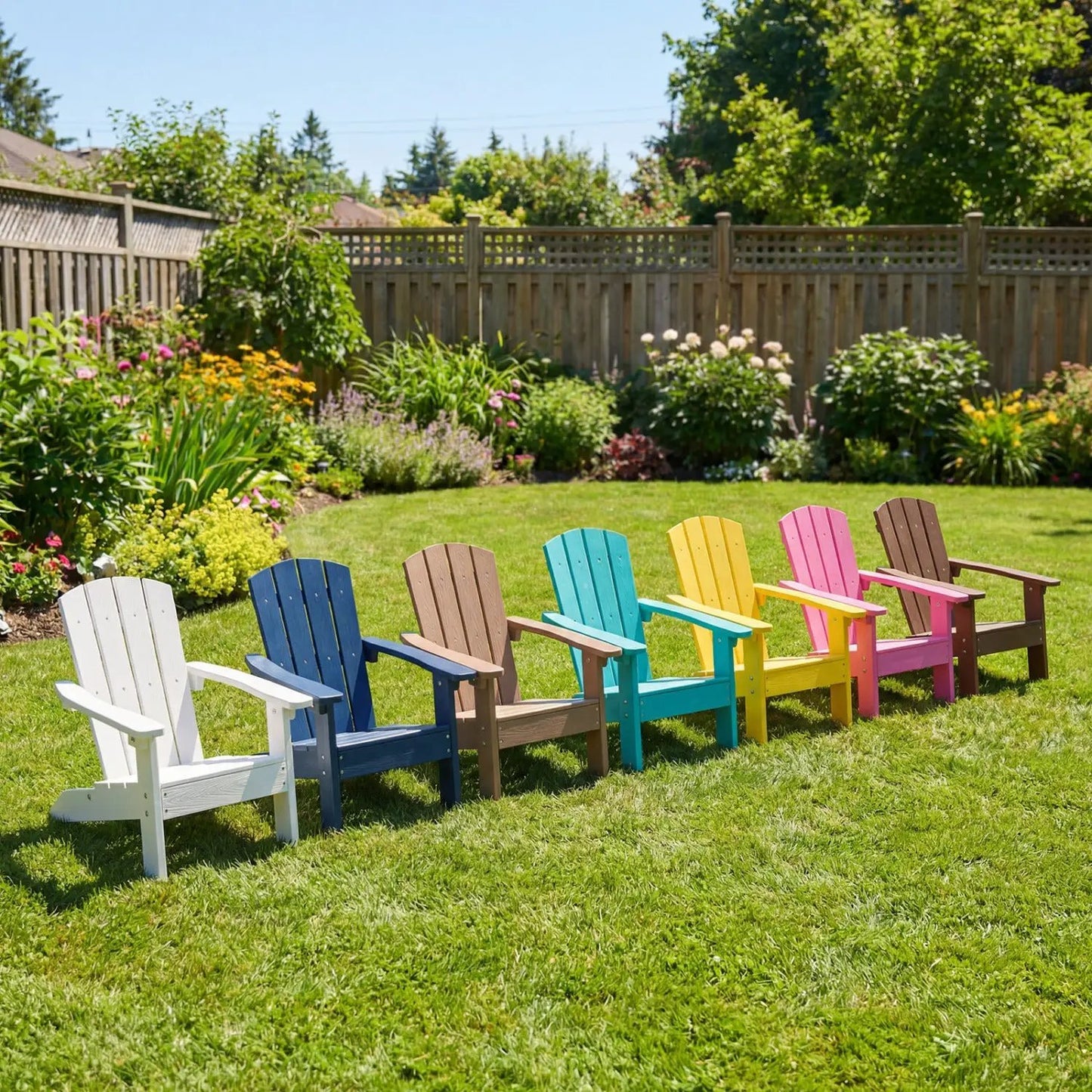 Two Kid Adirondack Chairs with High Backrest