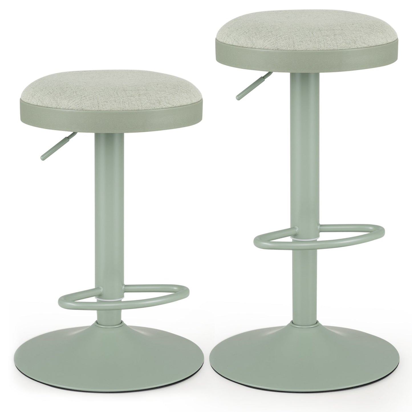 DirectDeals adjustable bar stools set of 2 with padded sage green seats on Tampa Home & Garden Store
