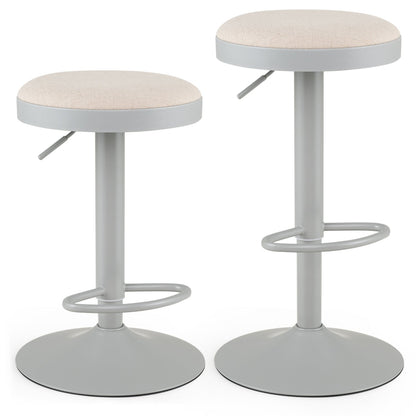Adjustable bar stools, set of 2 with padded beige seat and gray base, DirectDeals on Tampa Home & Garden Store