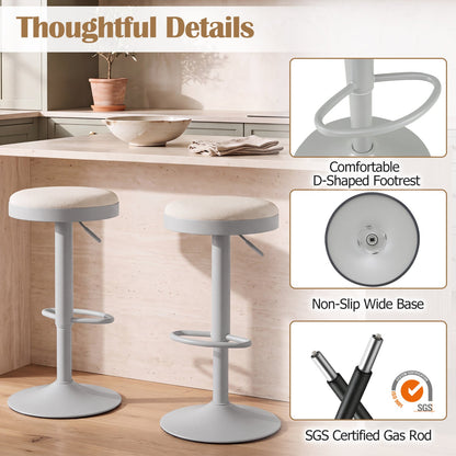 Adjustable bar stools DirectDeals set of 2 with padded seats, gray finish on Tampa Home & Garden Store