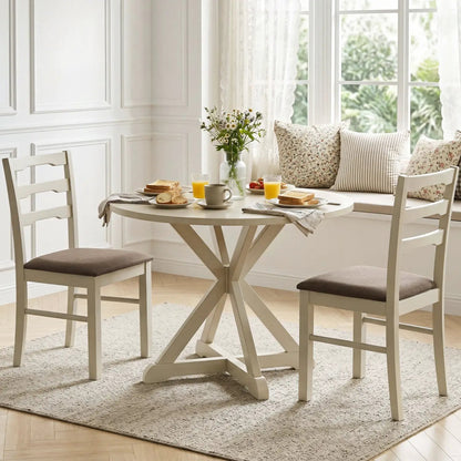 Upholstered Dining Chairs Set of Two Wood Frame