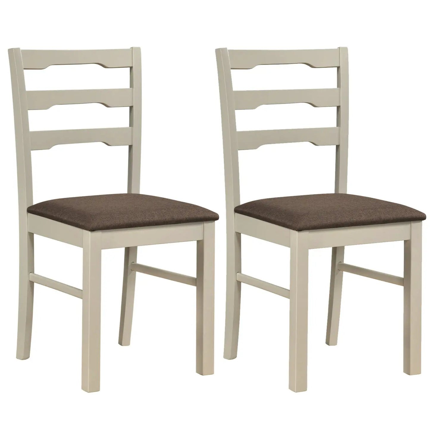 Upholstered Dining Chairs Set of Two Wood Frame