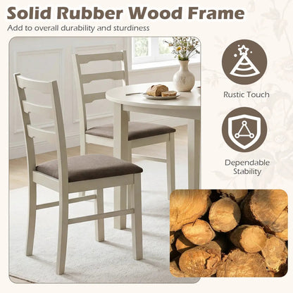 Upholstered Dining Chairs Set of Two Wood Frame