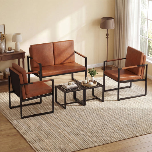 Set of 2 Mid Century Modern Single Sofa Chairs with Cushions - Tampa Home & Garden Store