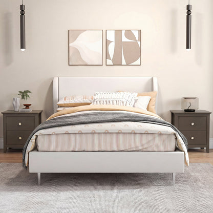 Set of 2 Modern Nightstand with two Drawers for Small Spaces-Rustic Brown - Tampa Home & Garden Store