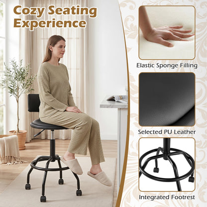 Swivel Bar Stool with Backrest Height Adjustable