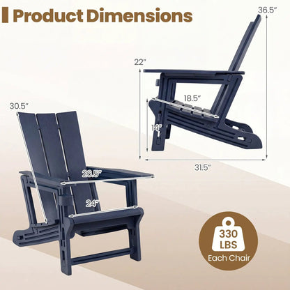 Adirondack Chairs Set of 2 with Cup Holders