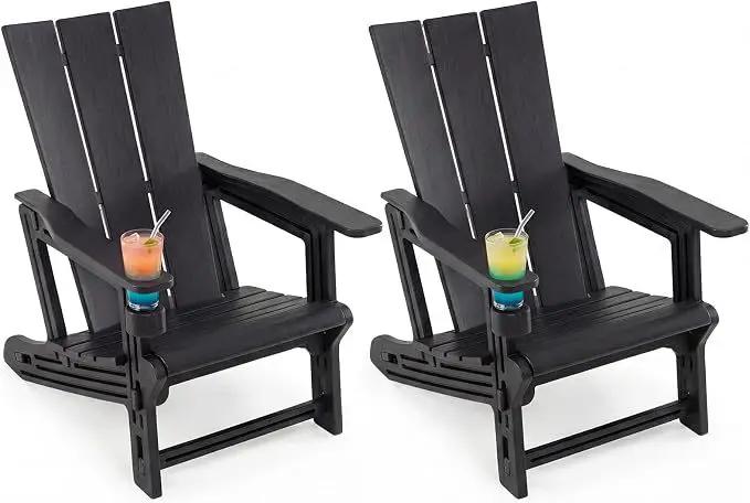 Adirondack Chairs Set of 2 with Cup Holders