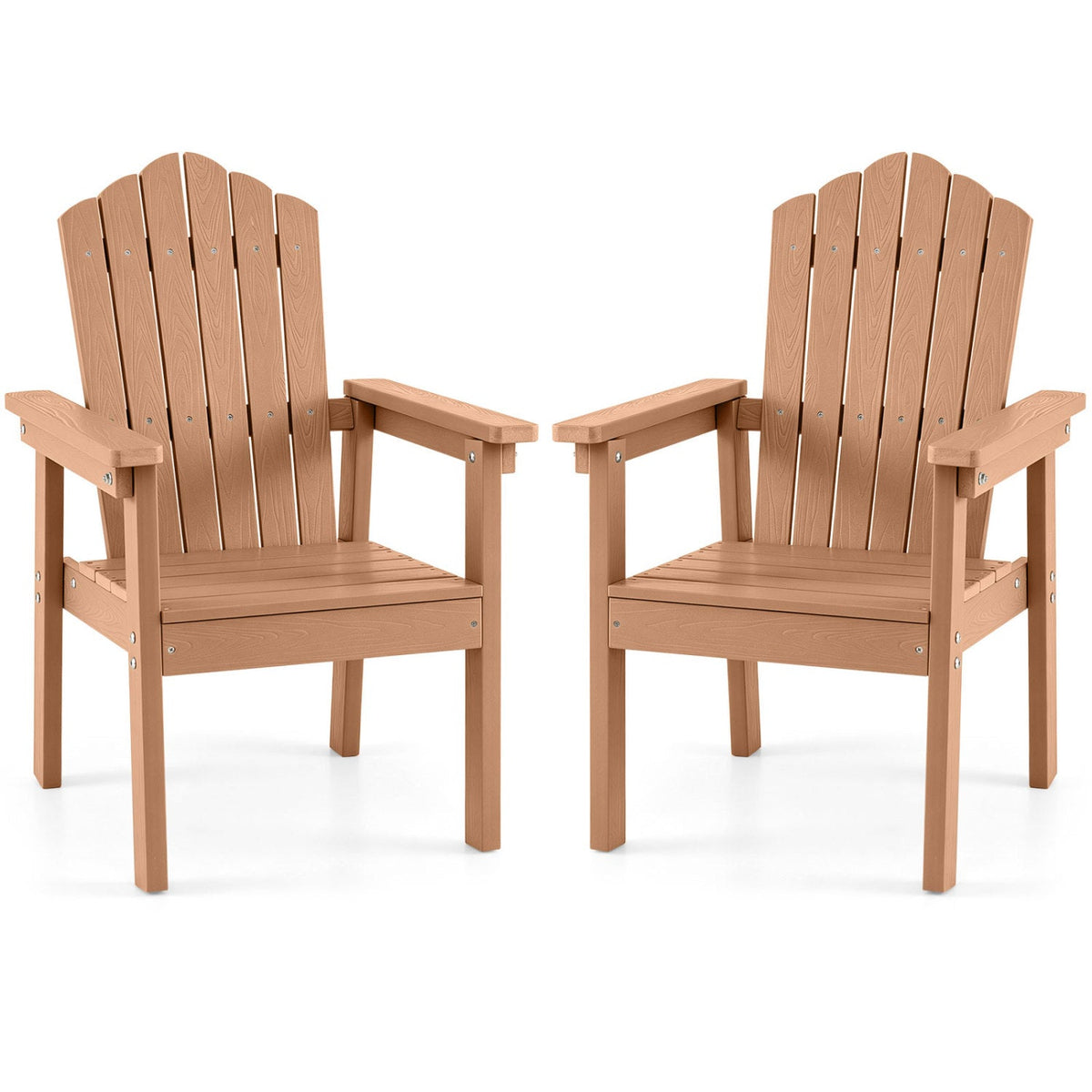 Adirondack chairs set of 2 with high backrests in brown wood finish DirectDeals outdoor furniture on Tampa Home & Garden Store