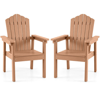 Adirondack chairs set of 2 with high backrests in brown wood finish DirectDeals outdoor furniture on Tampa Home & Garden Store