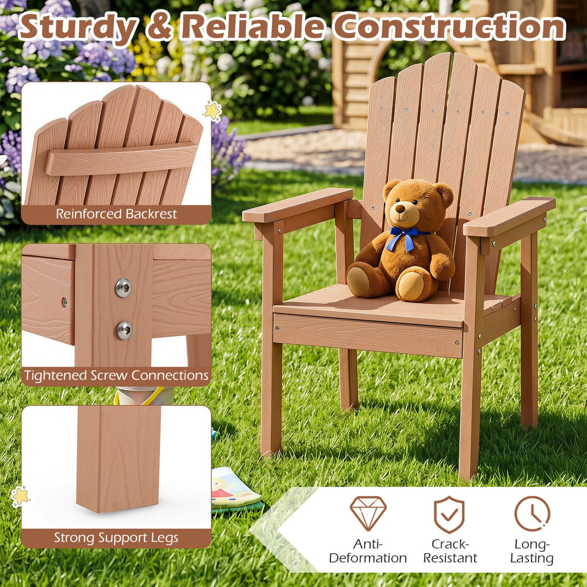 Adirondack Chairs DirectDeals set of 2 in brown with high backrest for outdoor use on Tampa Home & Garden Store