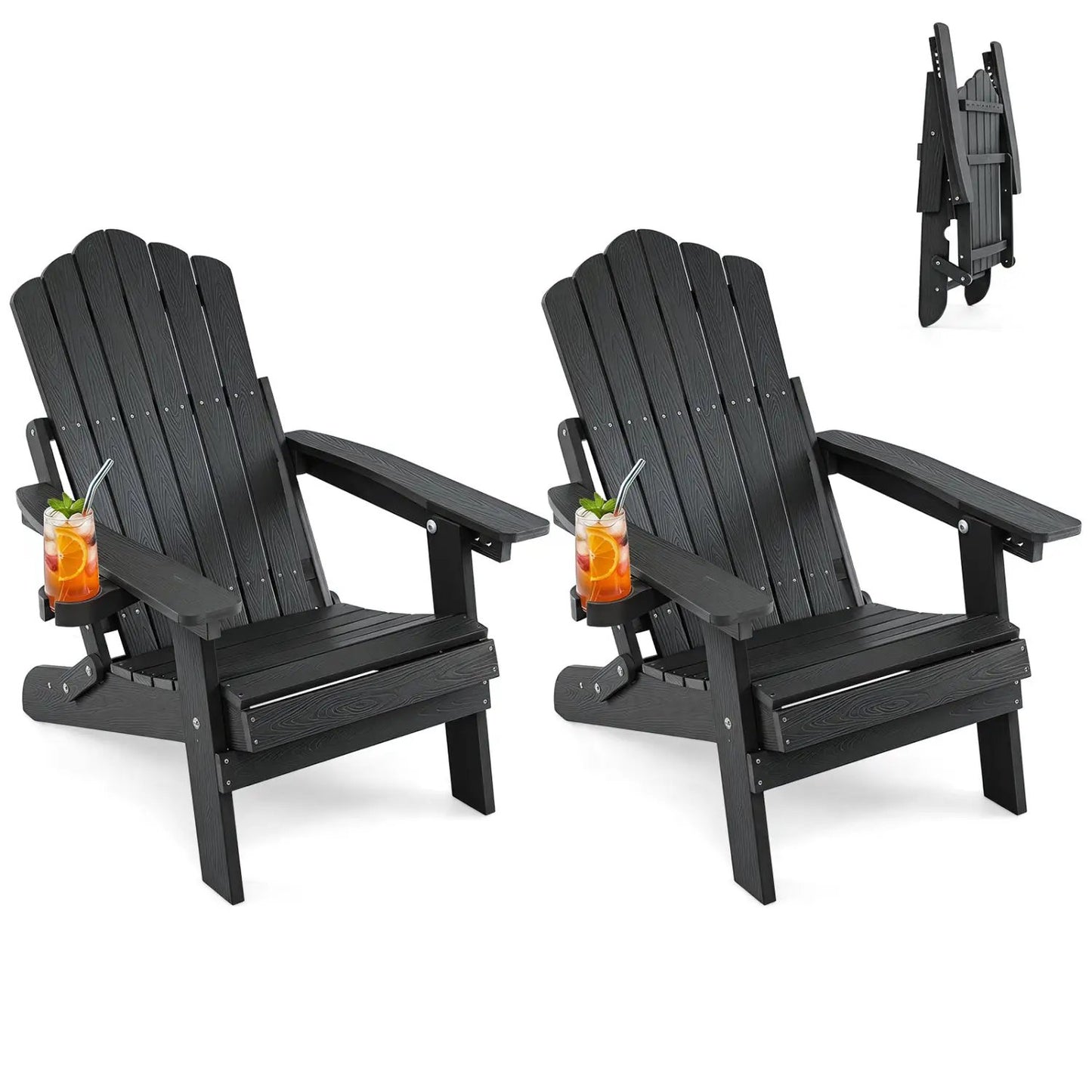 Folding Adirondack Chairs with Adjustable Back