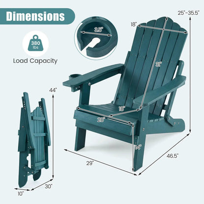 Folding Adirondack Chairs with Adjustable Back