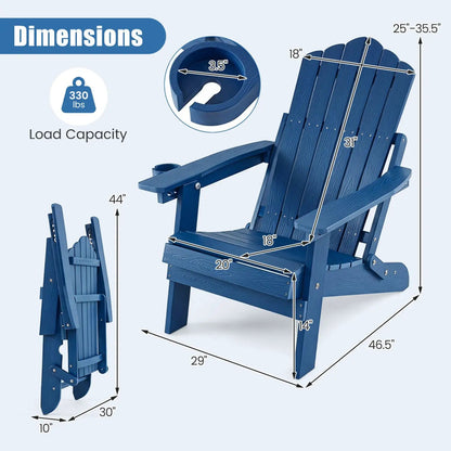 Folding Adirondack Chairs with Adjustable Back