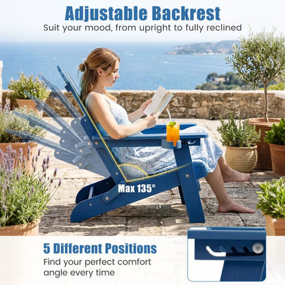 Folding Adirondack Chairs with Adjustable Back