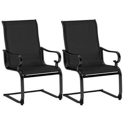 Set of 2 Patio Chairs with Quick-drying and Breathable Fabric for Backyard-Brown