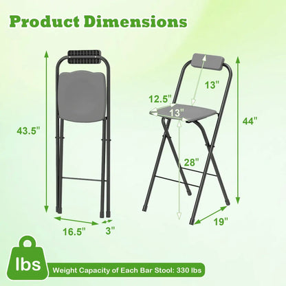Portable Bar Height Stools Set Of 2 With Footrest