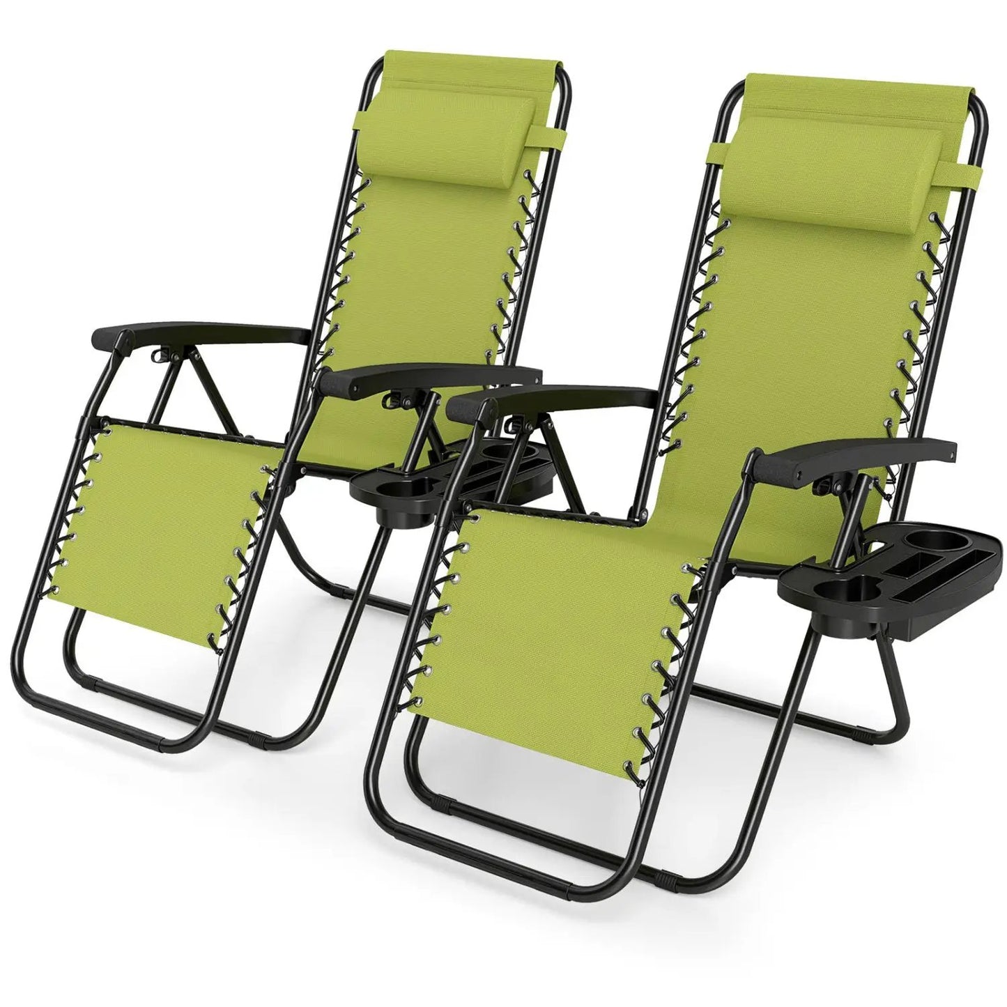 Zero Gravity Lounge Chairs Set With Cup Holders