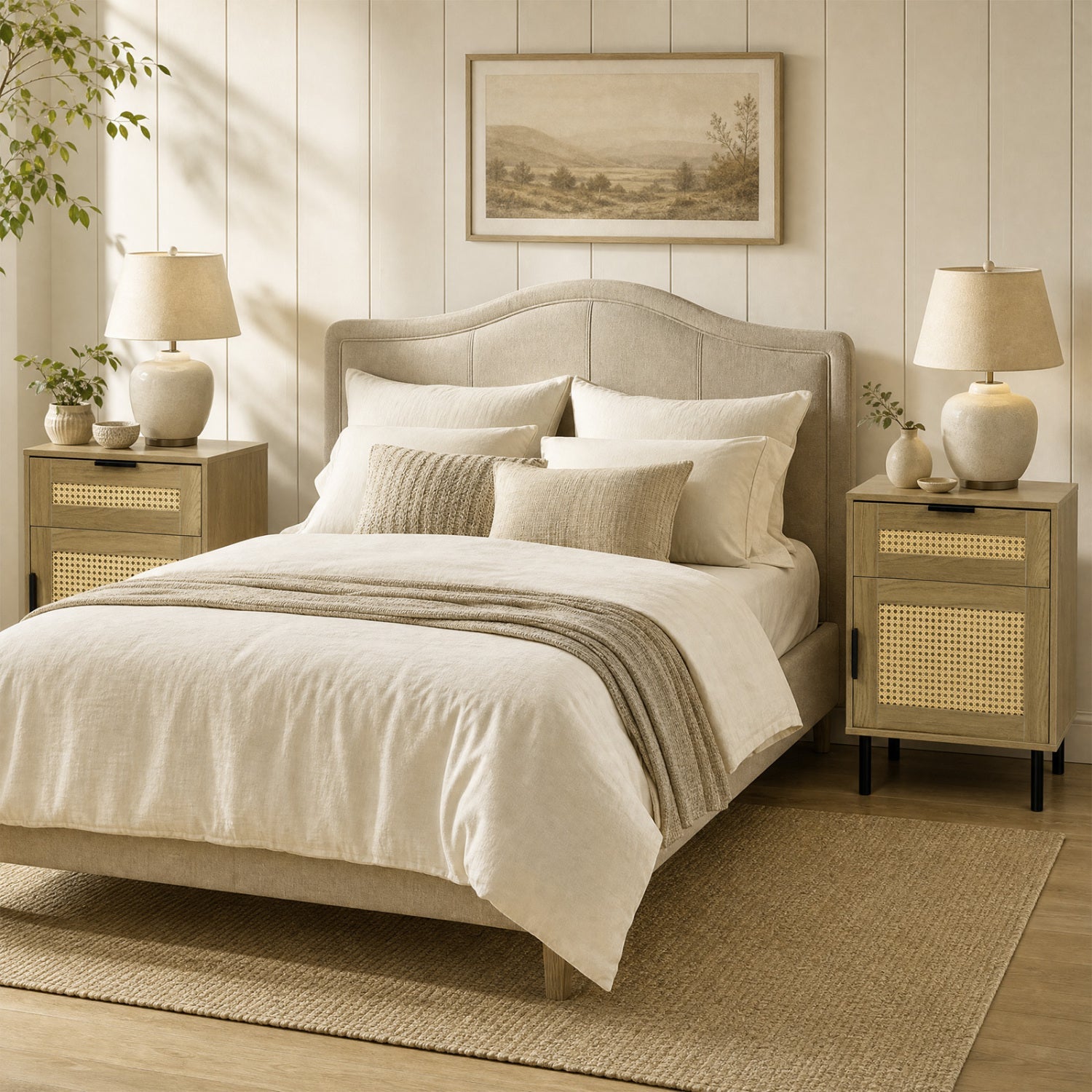 Rattan nightstands set of 2 with drawers and storage cabinets woven rattan fronts DirectDeals on Tampa Home & Garden Store