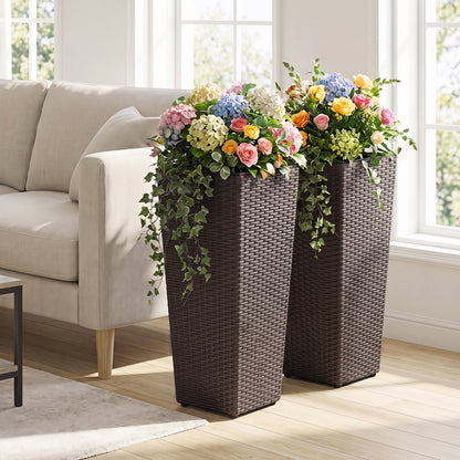Tall rattan planter pots with brown wicker 2 planters DirectDeals on Tampa Home & Garden Store