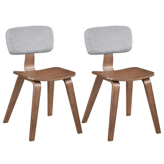 Set of 2 rubber wood dining chairs with gray teddy velvet padded backrests DirectDeals on Tampa Home & Garden Store