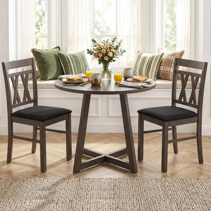 Upholstered Dining Chairs Set Of 2 Linen Gray