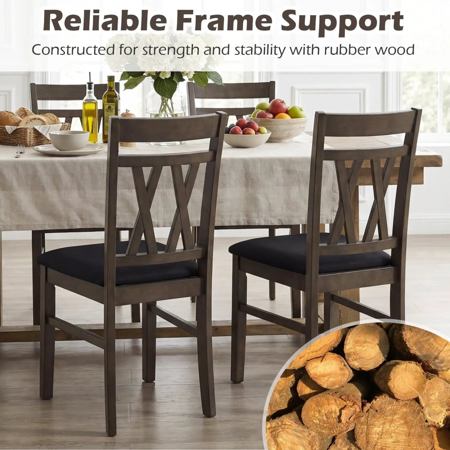Upholstered Dining Chairs Set Of 2 Linen Gray
