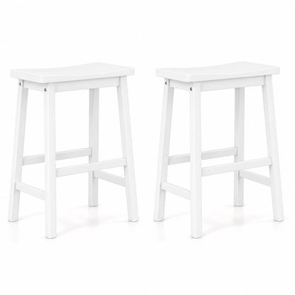 Saddle-seat counter height bar stools set of 2 in white, with footrests, DirectDeals on Tampa Home & Garden Store