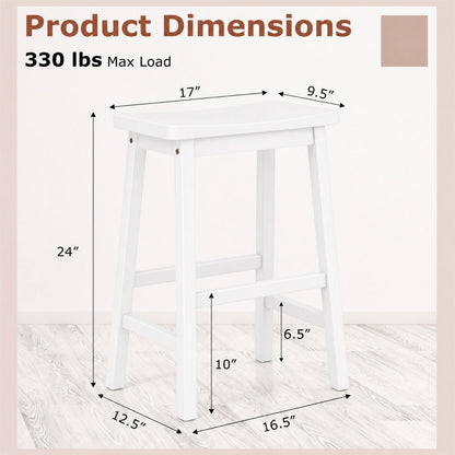 Saddle-Seat Counter Height Bar Stools, white, set of 2 by DirectDeals on Tampa Home & Garden Store