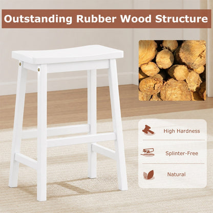 Saddle-seat counter-height bar stools set of 2 in white with footrests by DirectDeals on Tampa Home & Garden Store