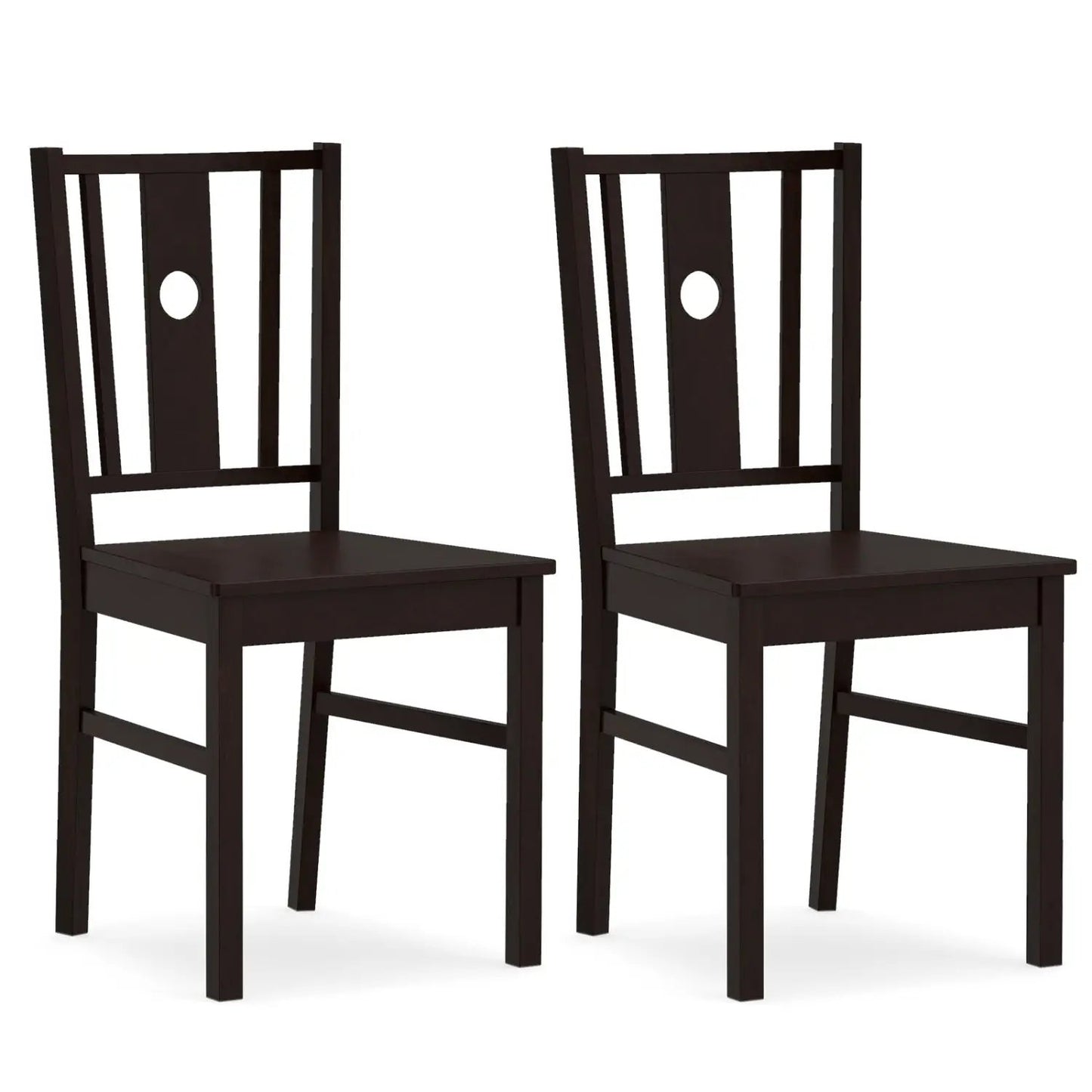 Solid Rubber Wood Dining Chairs Set of 2