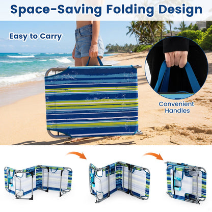 Set of 2 Tanning Chair Portable Chaise Lounge Chair with 4-Position Adjustable Backrest - Tampa Home & Garden Store