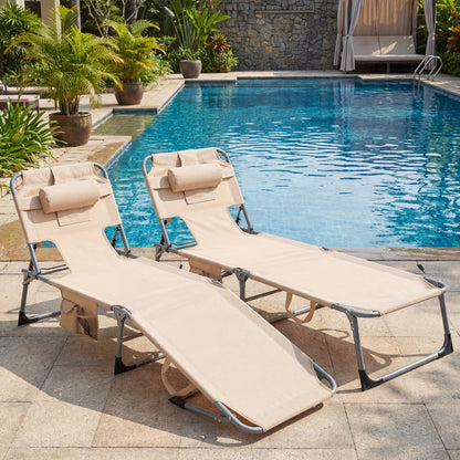 Adjustable Tanning Chaise Lounge With Face Hole