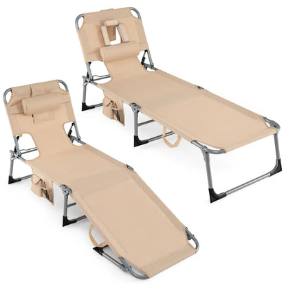 Adjustable Tanning Chaise Lounge With Face Hole