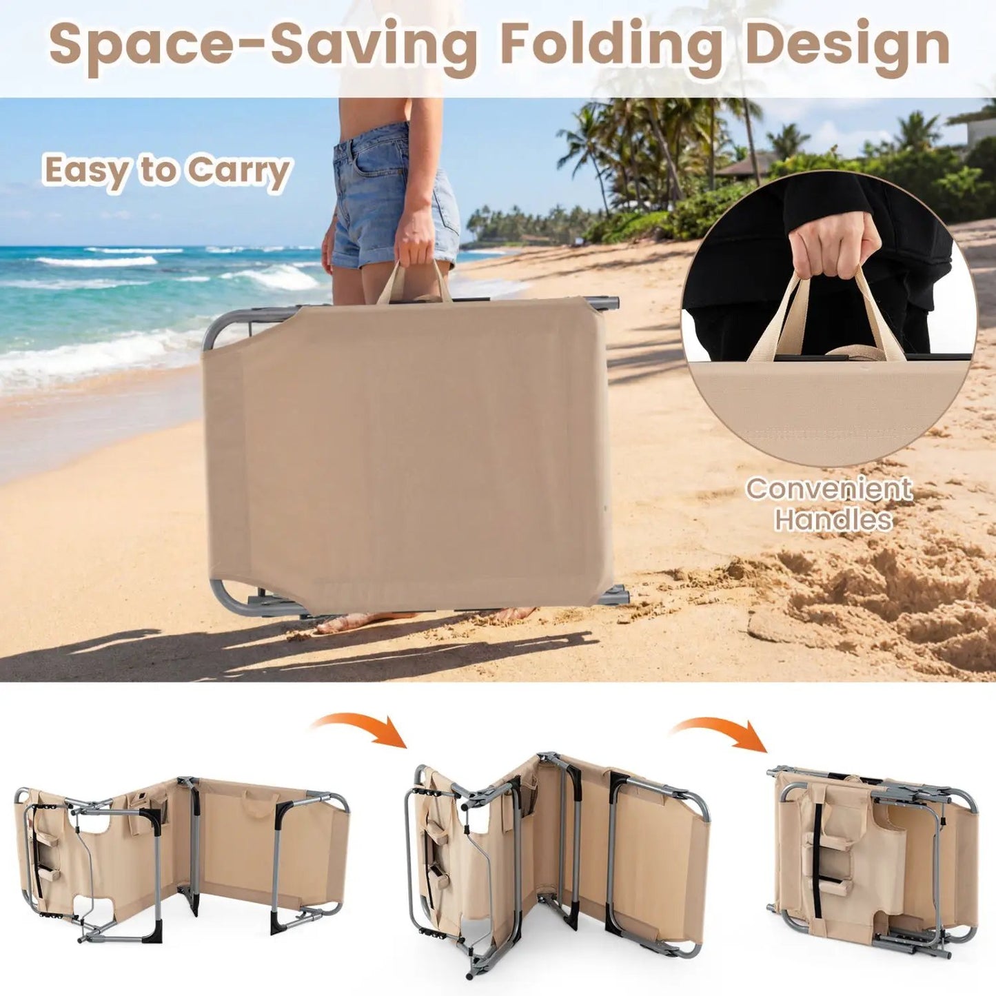 Adjustable Tanning Chaise Lounge With Face Hole