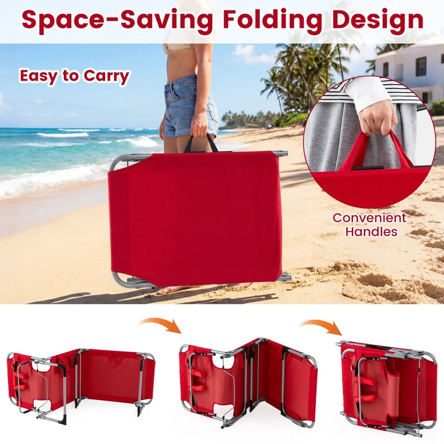Adjustable Tanning Chaise Lounge With Face Hole
