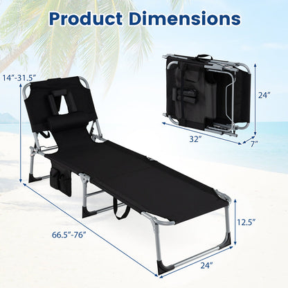 Adjustable Tanning Chaise Lounge With Face Hole