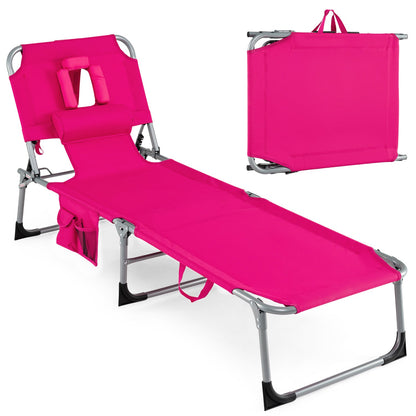 Adjustable Tanning Chaise Lounge With Face Hole