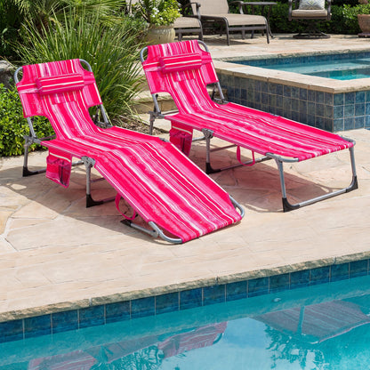 Adjustable Tanning Chaise Lounge With Face Hole