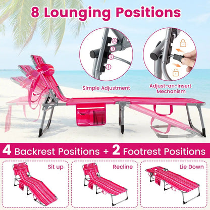 Adjustable Tanning Chaise Lounge With Face Hole