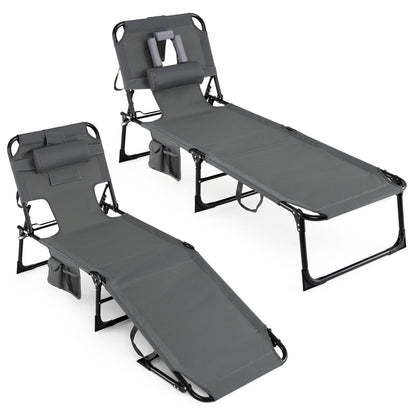 Adjustable Tanning Chaise Lounge With Face Hole