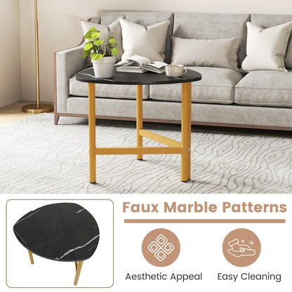 Set of 2 Triangle Coffee Table Oval with Metal Legs - Tampa Home & Garden Store